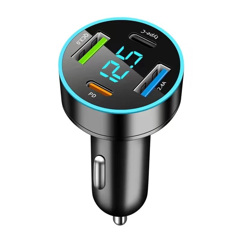 Bluejw 66W 4-Port USB Car Charger Adapter - Quick Charge USB-A & USB-C Fast Charging for Smartphones & Automobiles - Image 1